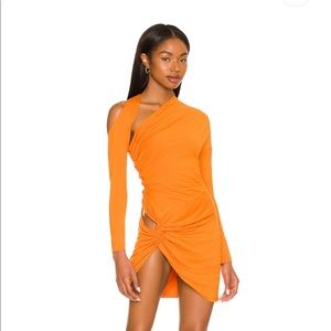 Revolve x NBD orange cut out dress